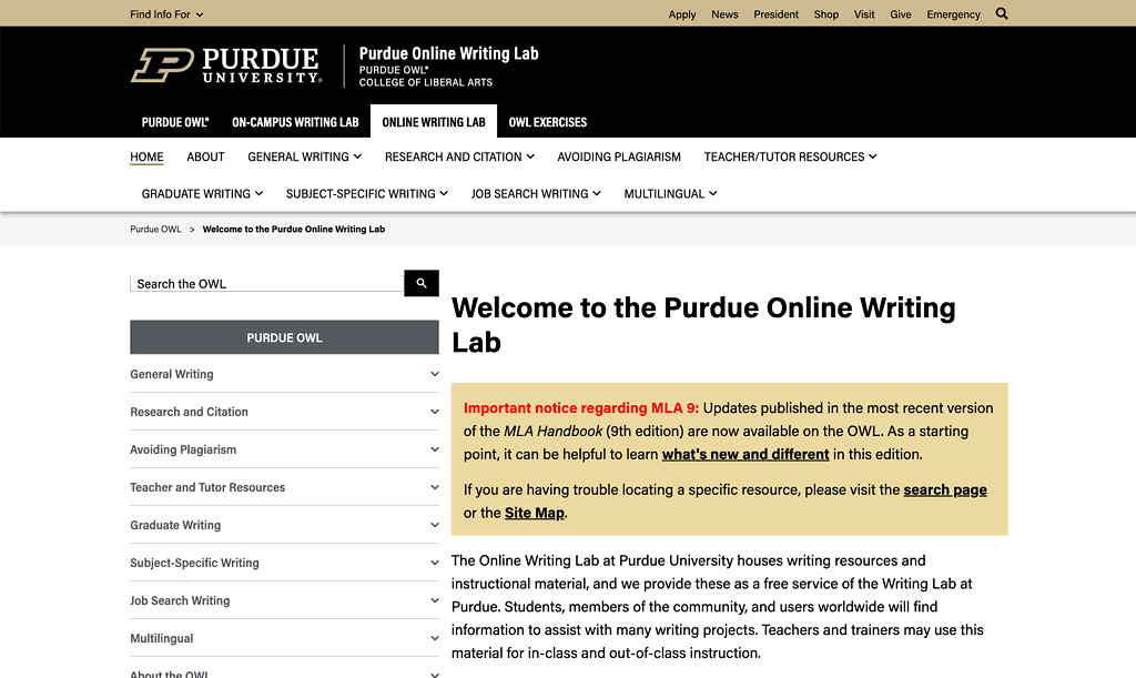 Purdue Online Writing Lab